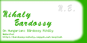 mihaly bardossy business card