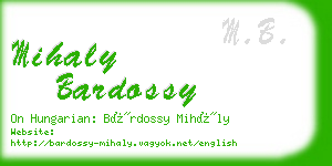 mihaly bardossy business card